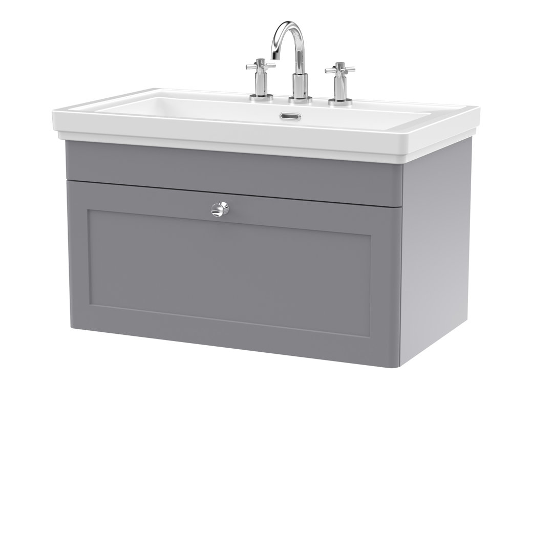 Classique 830mm Single Bathroom Vanity with Integrated Vitreous China Basin