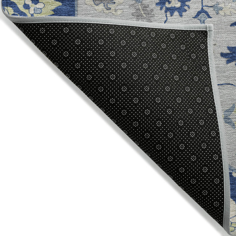 Tapis bleu marine 1 pi 8 po x 2 pi 6 po lavable à la machine intérieur / extérieur Chayden ACN985