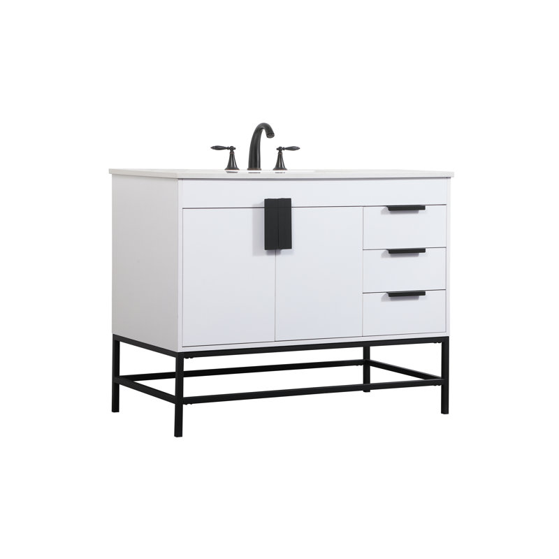 Ensemble de meuble-lavabo simple 42 po Eugene, Blanc