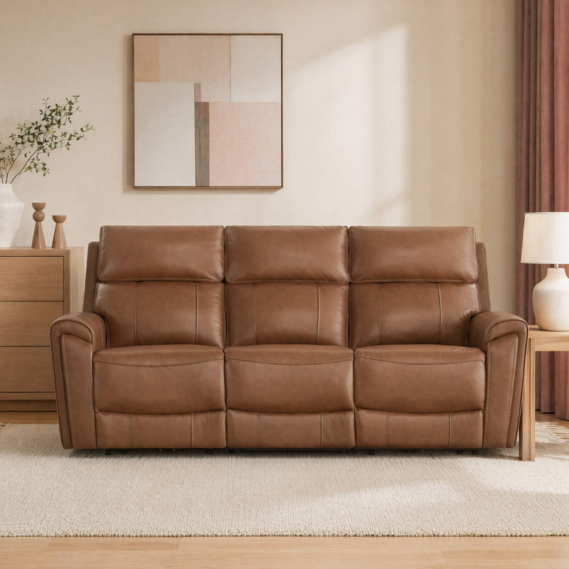 Canapé inclinable électrique 86,22 po à 3 sièges avec moteur près du mur et appui-tête électrique, Saddle