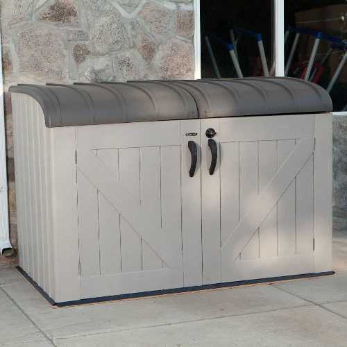 Breashears 7 ft. W x 5 ft. D Plastic Metal Sliplap Pent Garbage Shed