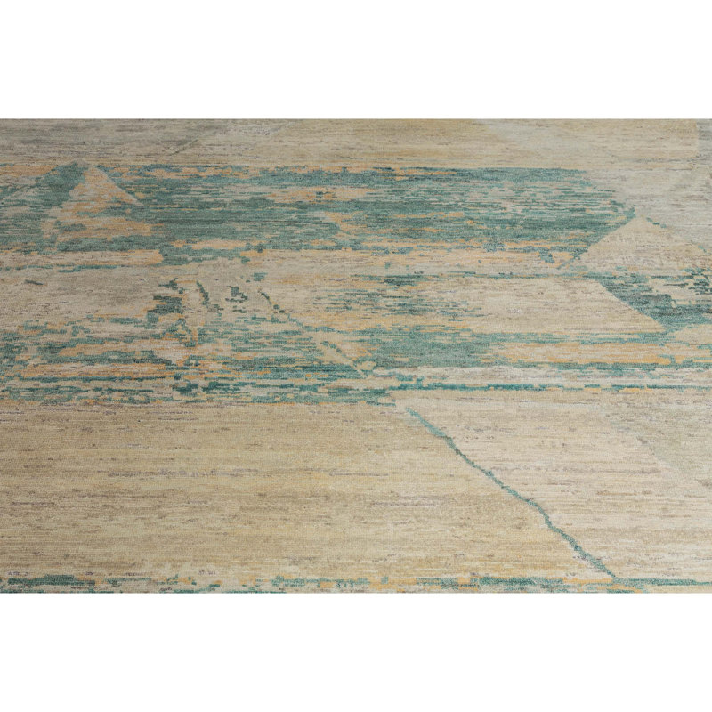 Handmade Wool Abstract Area Rug, Rectangle 10' x 14'