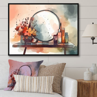 Meuble-lavabo floral sur toile