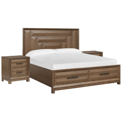 Fidler King Panel Storage Bed With 2 Nightstands