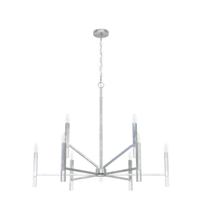 Sunjai 9 Light 2-Tier Sputnik Modern Linear Chandelier