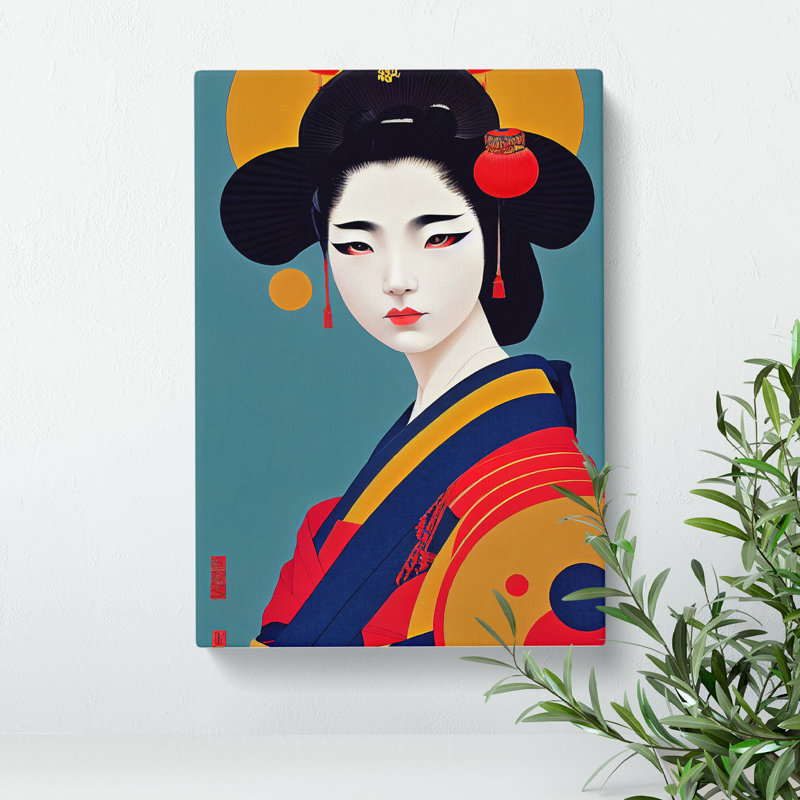 Geisha In Colour No.7 - Wrapped Canvas, 60cm H x 40cm W x 3cm D