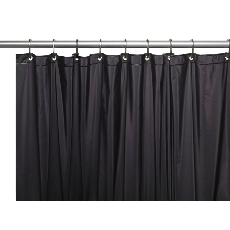 Doublure de rideau de douche simple avec œillets en métal Gallaway, Noir
