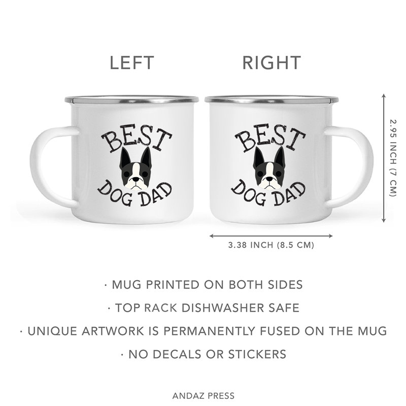 Grande tasse à café « Best Dog Dad », Boston-terrier