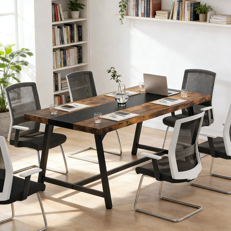 Table de réunion de style industriel, bureau d'ordinateur de bureau, table de conférence