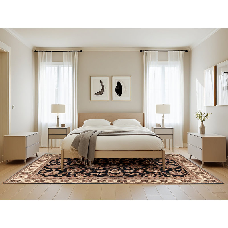Tapis brun lavable à la machine, Rectangle 5 pi x 8 pi