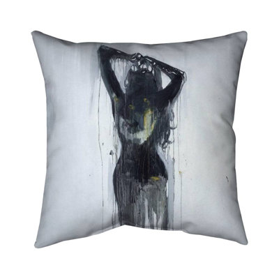 Female silhouette - 18"x18" Throw pillow cover - Poly twill - Print on demand
