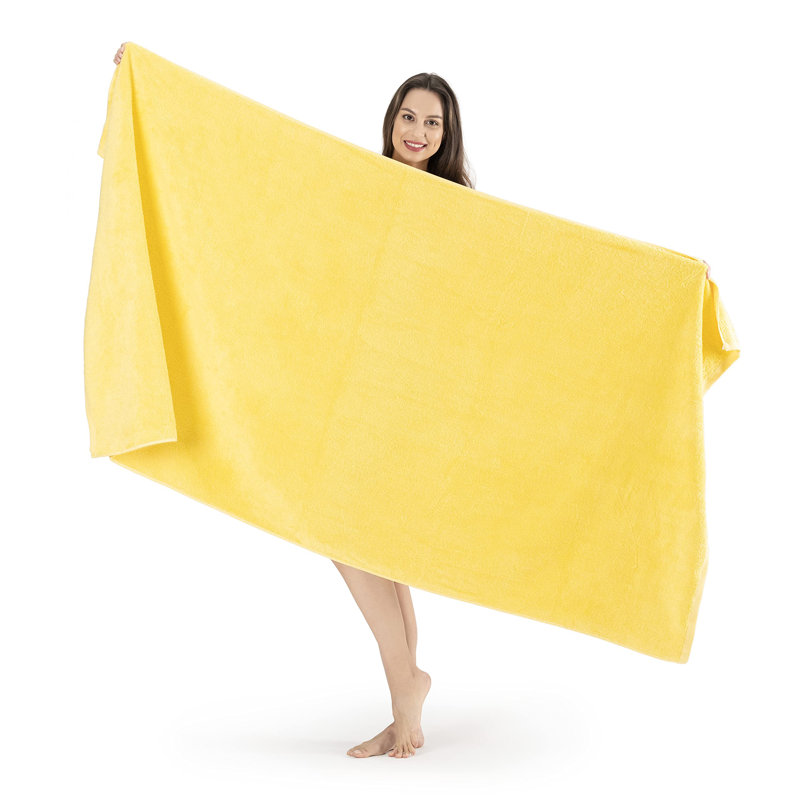 Drap de bain en coton, Jaune