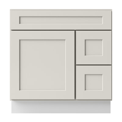Ready-to-Assemble Solid Wood Shaker 30" Bathroom Vanity Base Cabinet Only – Countertop Not Included
