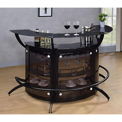 Continia Dallas Curved Bar with Wine Storage by Ivy Bronx