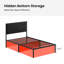 Lit plateforme tapissier en métal avec housse lavable Bakstran H 43,5 po-178727429
