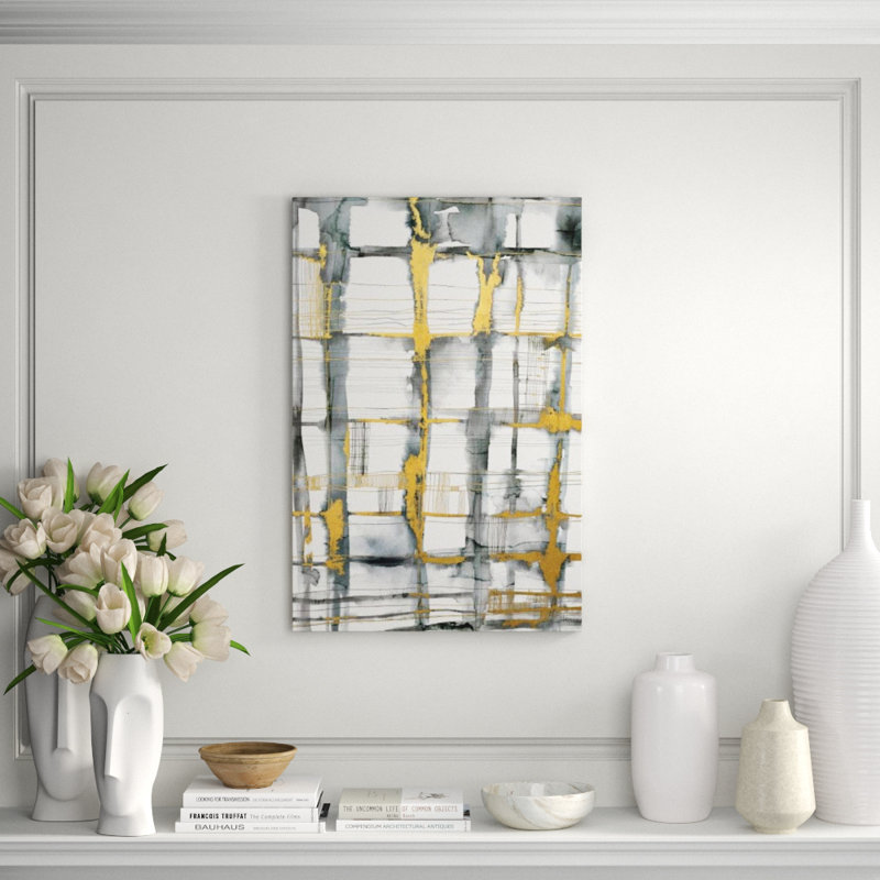 Golden Lines II Painting by Emma McCartney, Gild Gold, 36" H x 24" W