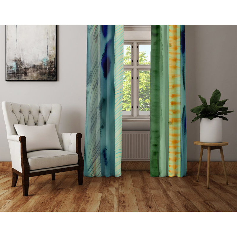 Paire de rideaux semi-transparents en polyester Dezmend, L 20 po x L 52 po