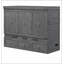 Lit escamotable double avec port USB et grand tiroir, gris-1272861949-1272861950