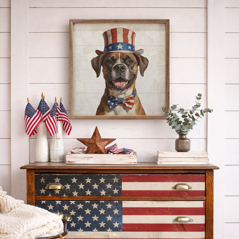 Boxer patriotique, H 4 po x l 4 po