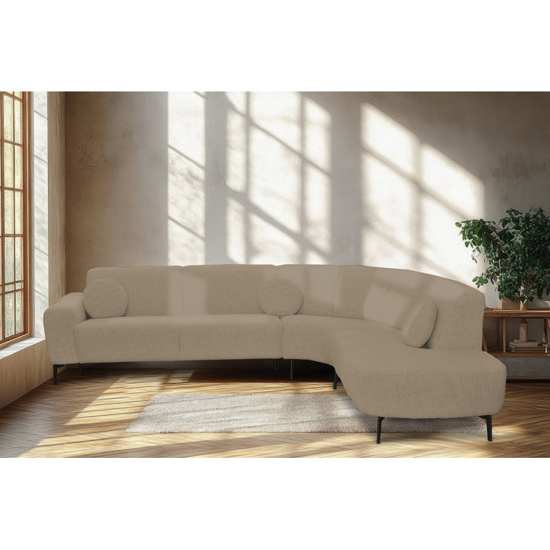 5 Seater Corner Sofa , Brown, Right Hand Facing