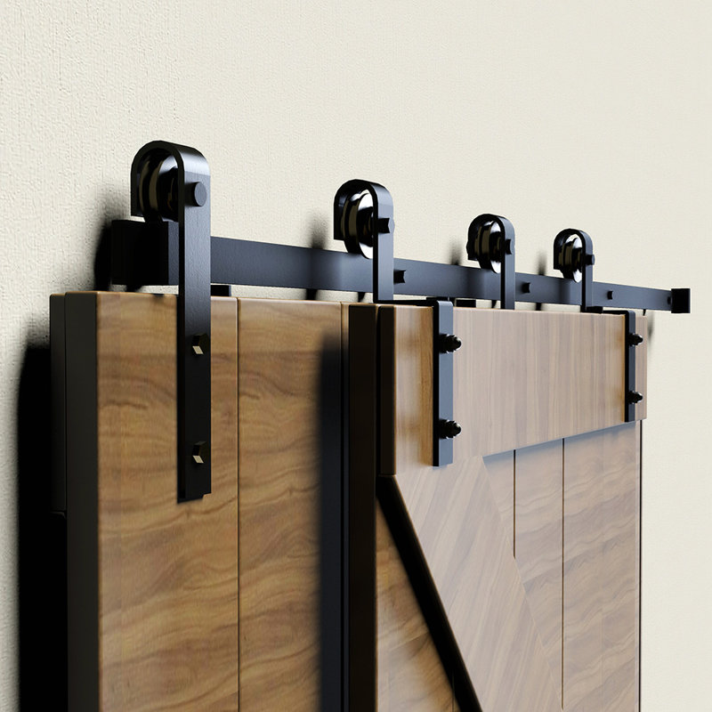 Ensembles de chambre à coucher avec porte de grange coulissante double 6,6 pi