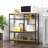 Rustic Brown Kitchen Baker's Rack With Microwave Stand, 3-Tier Storage Shelf With Heavy-Duty Metal Frame & Casters, 84X40X85Cm