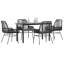 Ensemble repas de patio avec coussins en verre et poly rotin-727446106-727446061-727446107