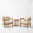 Lorene Outdoor 3-Piece Acacia Wood Conversation Set With Water-Repellent Cushions