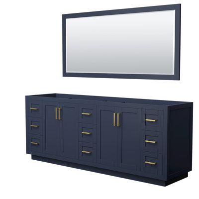 Base de meuble-lavabo double autoportante 83,25 po Miranda avec miroir 70 po Miranda