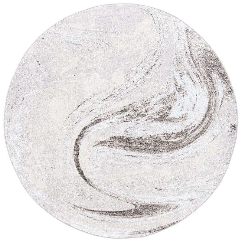 Tapis abstrait Nishia Performance, Rond 6 pi 7 po