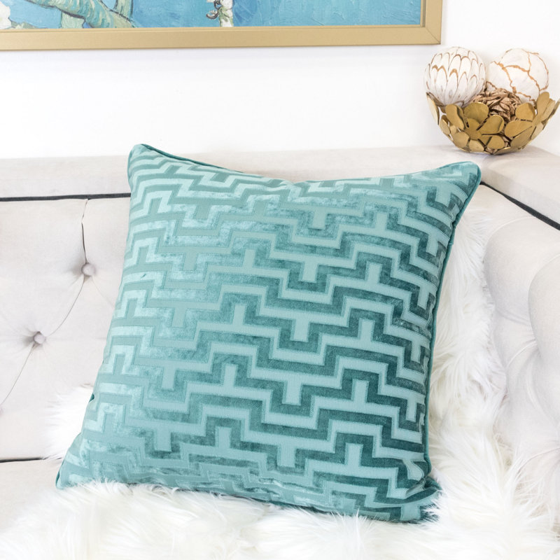Square Pillow Cover & Insert, Spa, 20"H x 20"W, Square