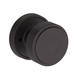 Vashon Privacy Knob with Recessed Round Rose in Unlacquered Brass