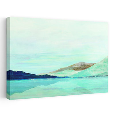Tranquil Waters And Distant Hills Abstract Coastal Wall Art