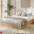 Wood Bed Frame, Wooden Platform Bed w/Fluted Design, Bed Frame with Study Support, Easy Assembly No Box Spring Needed-1000431873