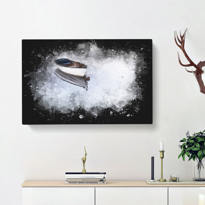 Reflection Of A Boat - Wrapped Canvas