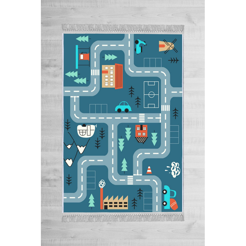 Drasner Blue/Orange/Yellow Rug, Rectangle 180 x 280cm