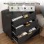 Commode 3 tiroirs pour chambre à coucher, avec poignées en métal doré-1712076705