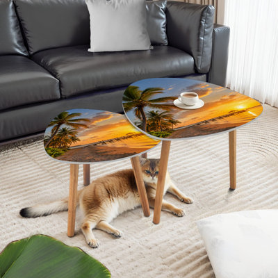 Ensemble de 2 tables basses gigognes Triangle