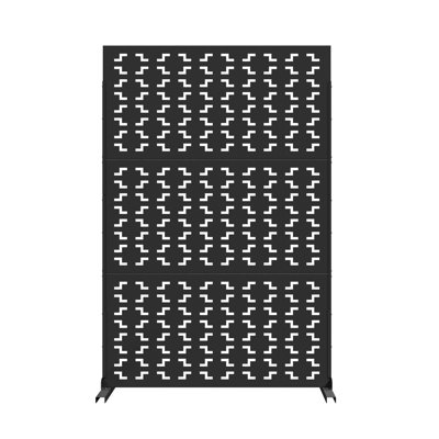 Square-Black Pattern Metal Privacy Screen Wall