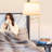 Madison 56 in. Modern LED Bedside Table Lamp with Fabric Drum Shade and Built-In USB Port - Bundle Set of 2