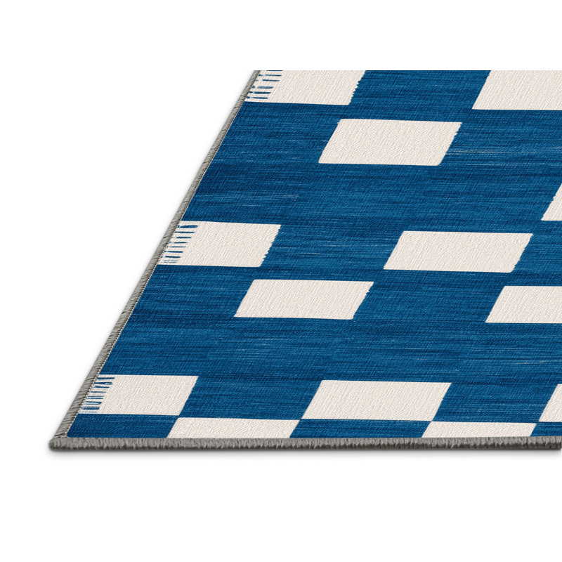 Tapis vert à carreaux lavable à la machine, Rectangulaire 2 pi x 3 pi
