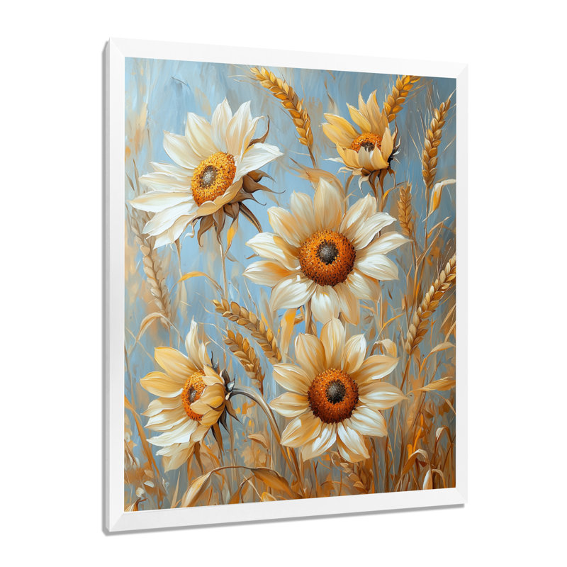 Dirrick - impressions sur toile florales, H 20 po x l 12 po, Reproduction encadrée d'une seule photo, Blanc
