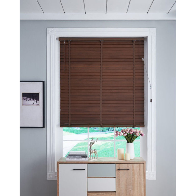 Room Darkning Wood Venetian Blind, 120cmW x 160cmL, Walnut
