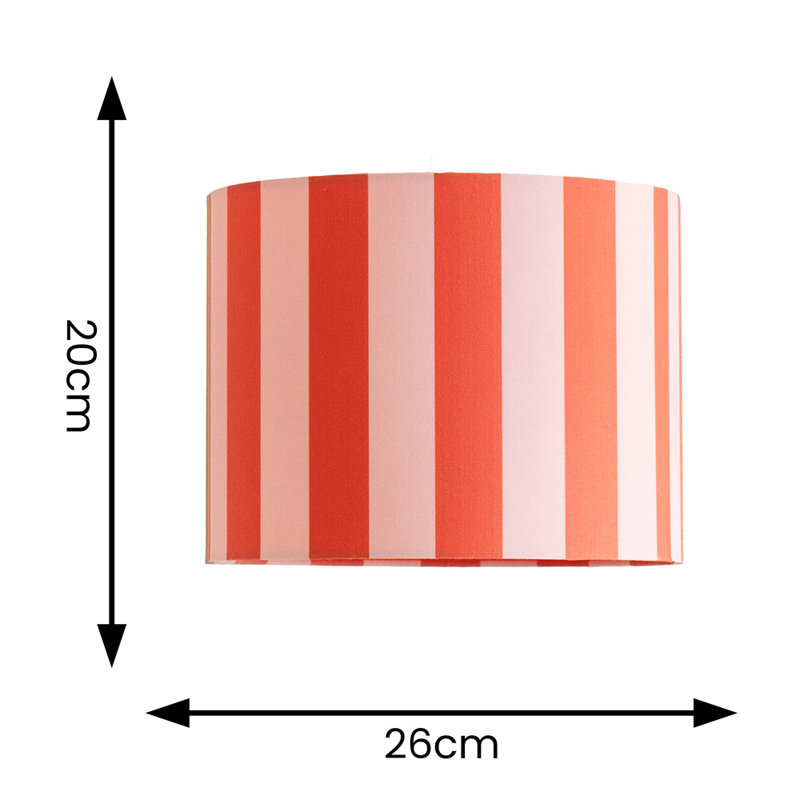 Tagle Blended Fabric Drum Lamp Shade ( Slip-On ), 20cm H x 26cm W x 26cm D, Pink/Orange