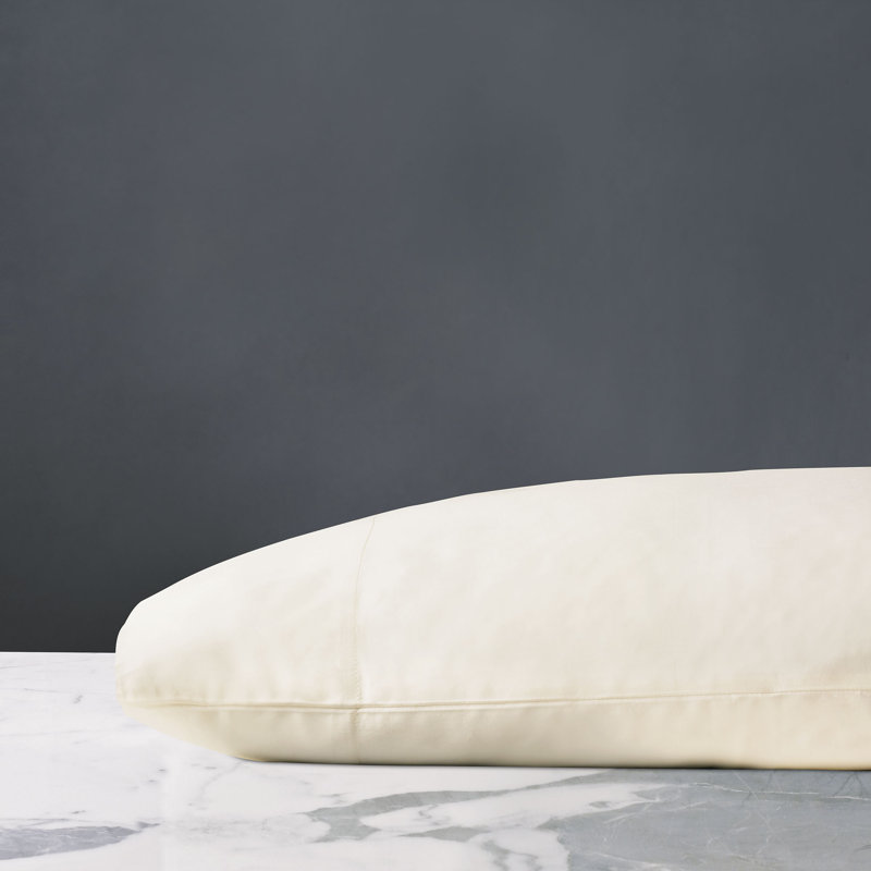 Fresco Egyptian Cotton Sateen Pillowcase, Ivory, Standard Pillowcase