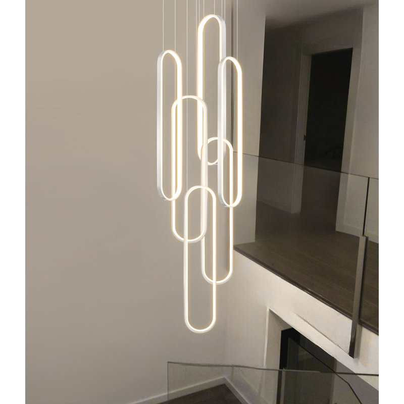 Lustre moderne avec éclairage à intensité variable, Gris