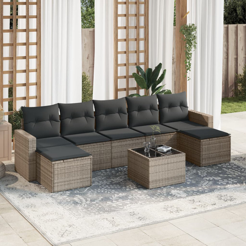 Ensemble de canapé de jardin Vidaxl Gris, gris foncé