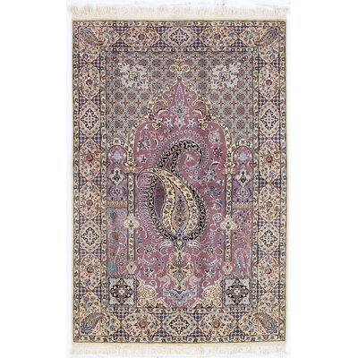 Persian Classic One-of-a-kind Hand-Knotted New Age Orchid/Ivory 4'5"" x 6'8"" Area Rug -  Pasargad NY, D09511a