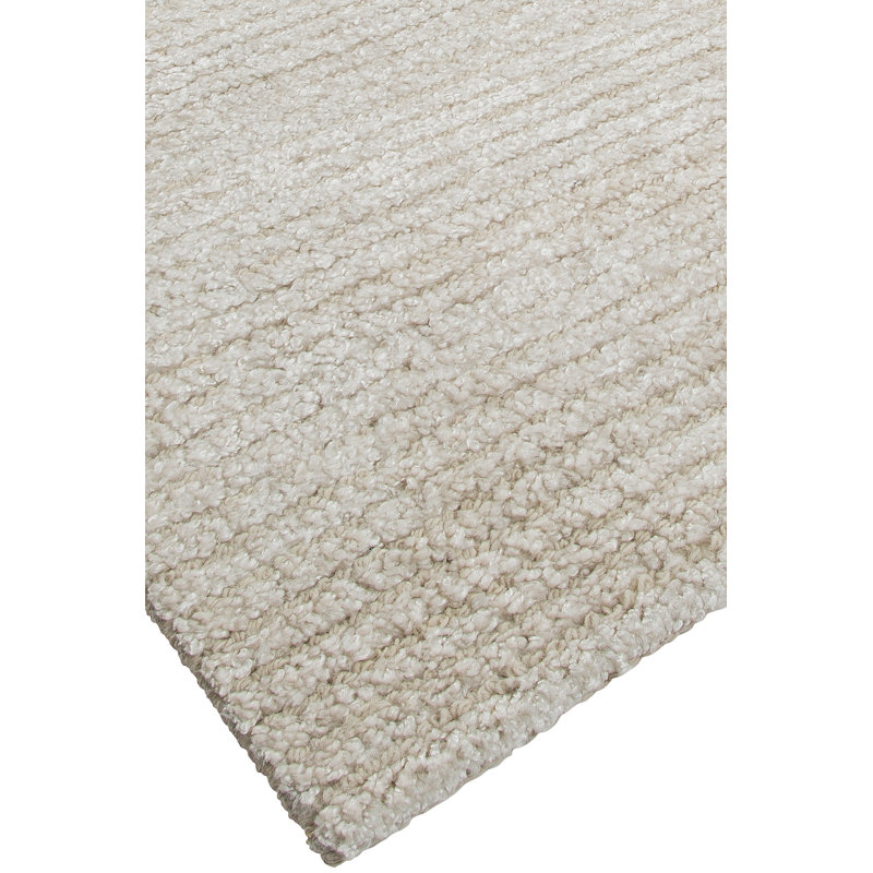 Tapis blanc tissé à la main Miles, Rectangle 8 pi x 10 pi