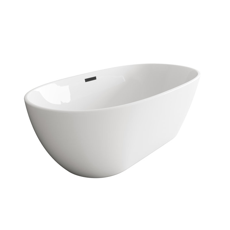 Thermopolis 59'' x 28.3'' Soaking Acrylic Bathtub, Matte Black